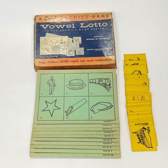 Other - Vintage 1956 Dolch Phonics Game Vowel Lotto Edward W. Dolch Garrard Publishing